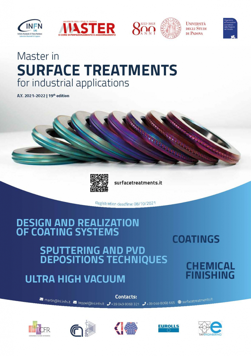 Master in &quot;Surface treatments for industrial applications&quot;