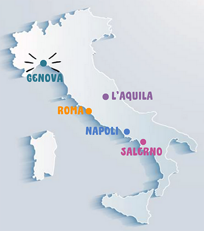 Italia - mappa sedi Istituto SPIN