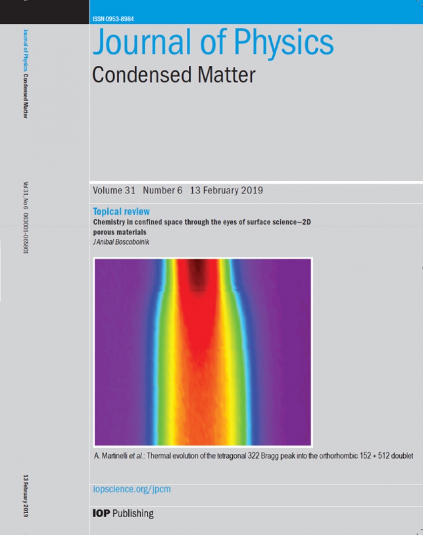 Journal of Physics: Condensed Matter cover