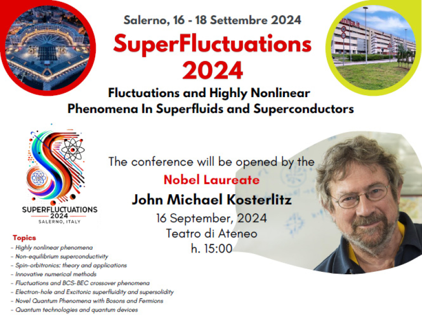 SuperFluctuations 2024 con John Michael Kosterlitz, Premio Nobel per la Fisica