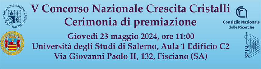 Cerimonia di premiazione V Concorso Nazionale Crescita Cristallografia